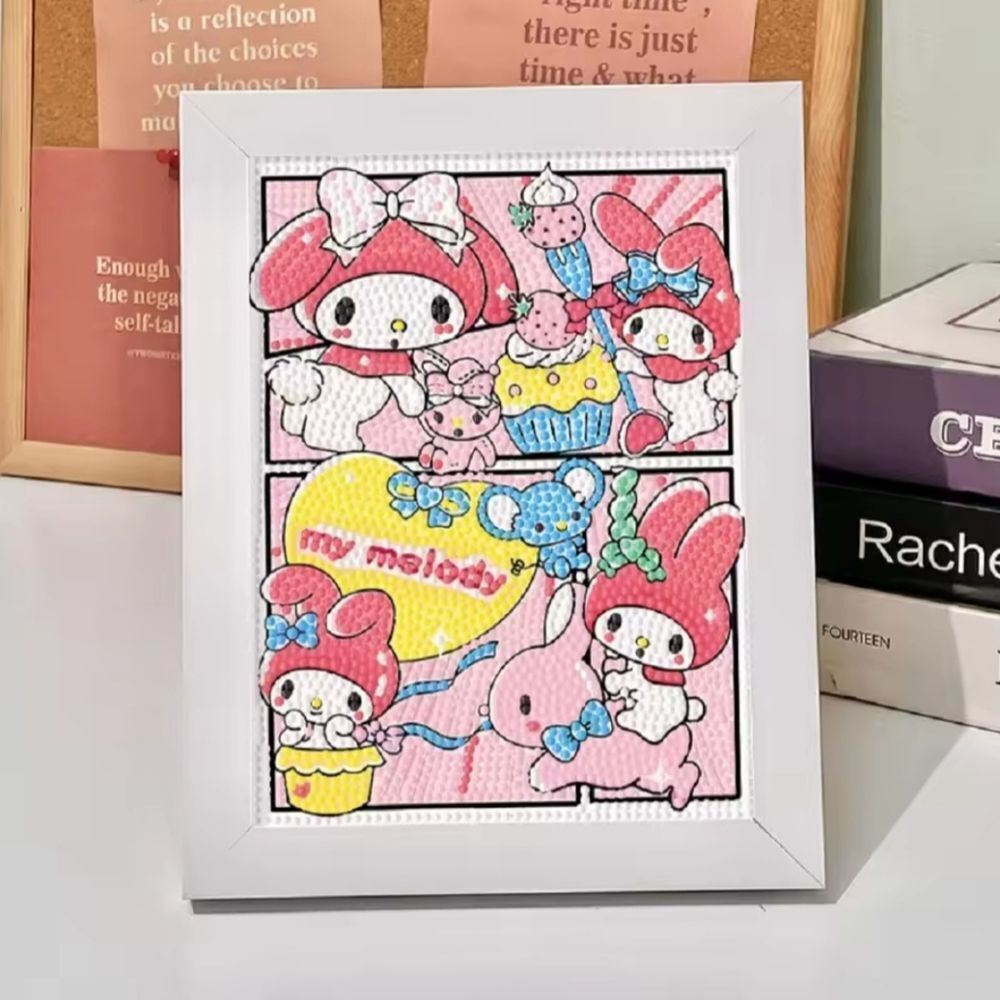 Brand New DIY My Melody Diamond Beads Art With Frame